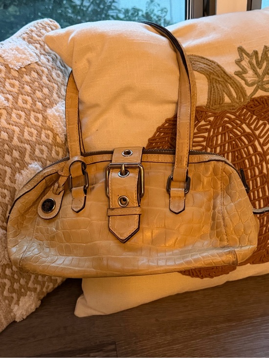 Handbags - Dooney & Bourke Tan Croc Embossed Buckle Handbag Vintage Style